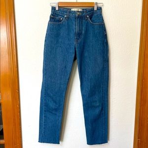 Reformation High-Rise Straight Jeans in Medium Blue